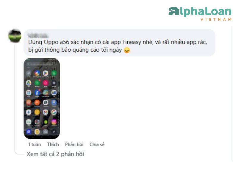 người dùng điện thoại Oppo phát hiện app vay tiền trung quốc cài đặt trái phép