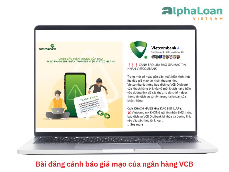 cảnh báo mạo danh từ ngân hàng Vietcombank