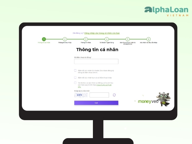 quy trình đăng ký vay MoneyVeo