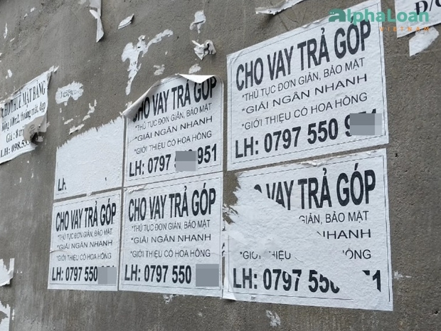 quảng cáo vay tiền đứng trái phép tràn lan
